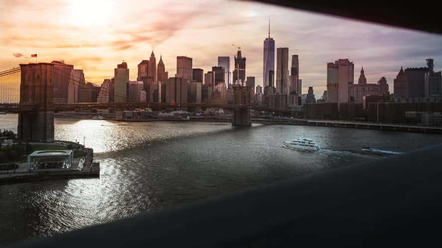 Manhattan seen from the Manhattan Bridge, New York City