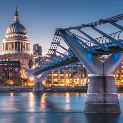 Millennium Bridge and St. Pauls, London, United Kingdom