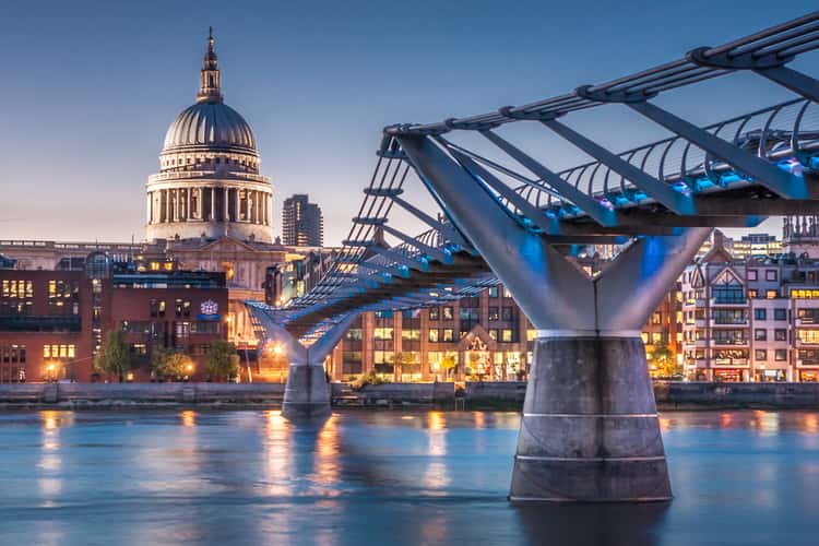 Millennium Bridge and St. Pauls, London