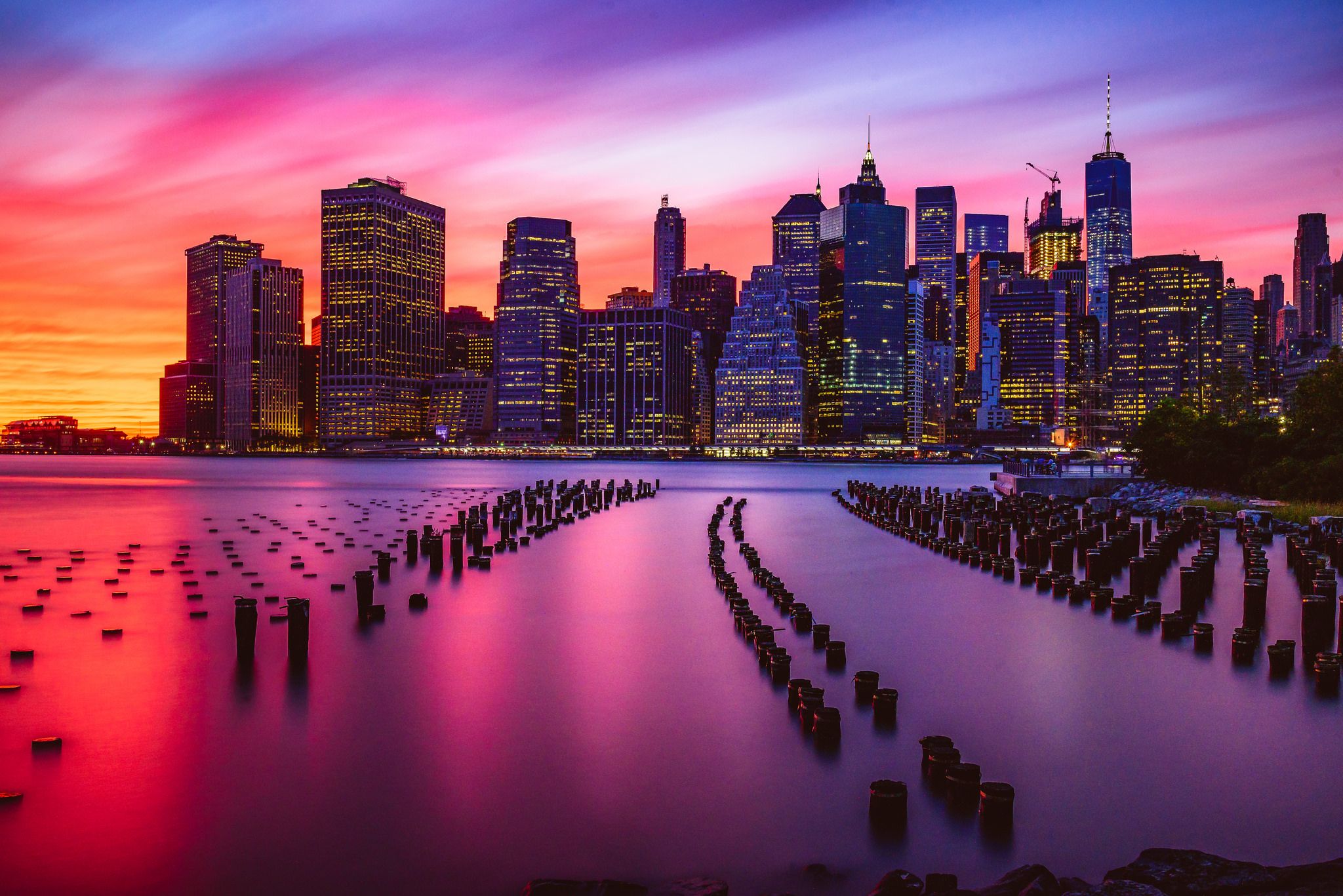 New York City Skyline from Pier 1, Brooklyn, USA
