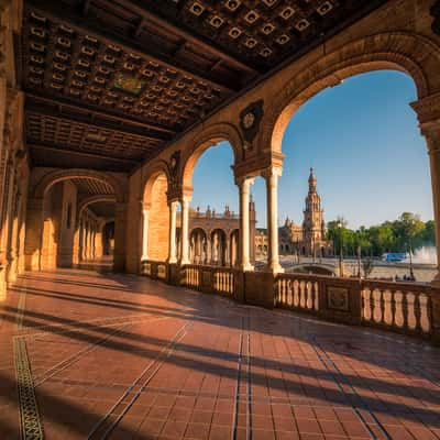 Arches in the Plaza de España, Seville, Spain