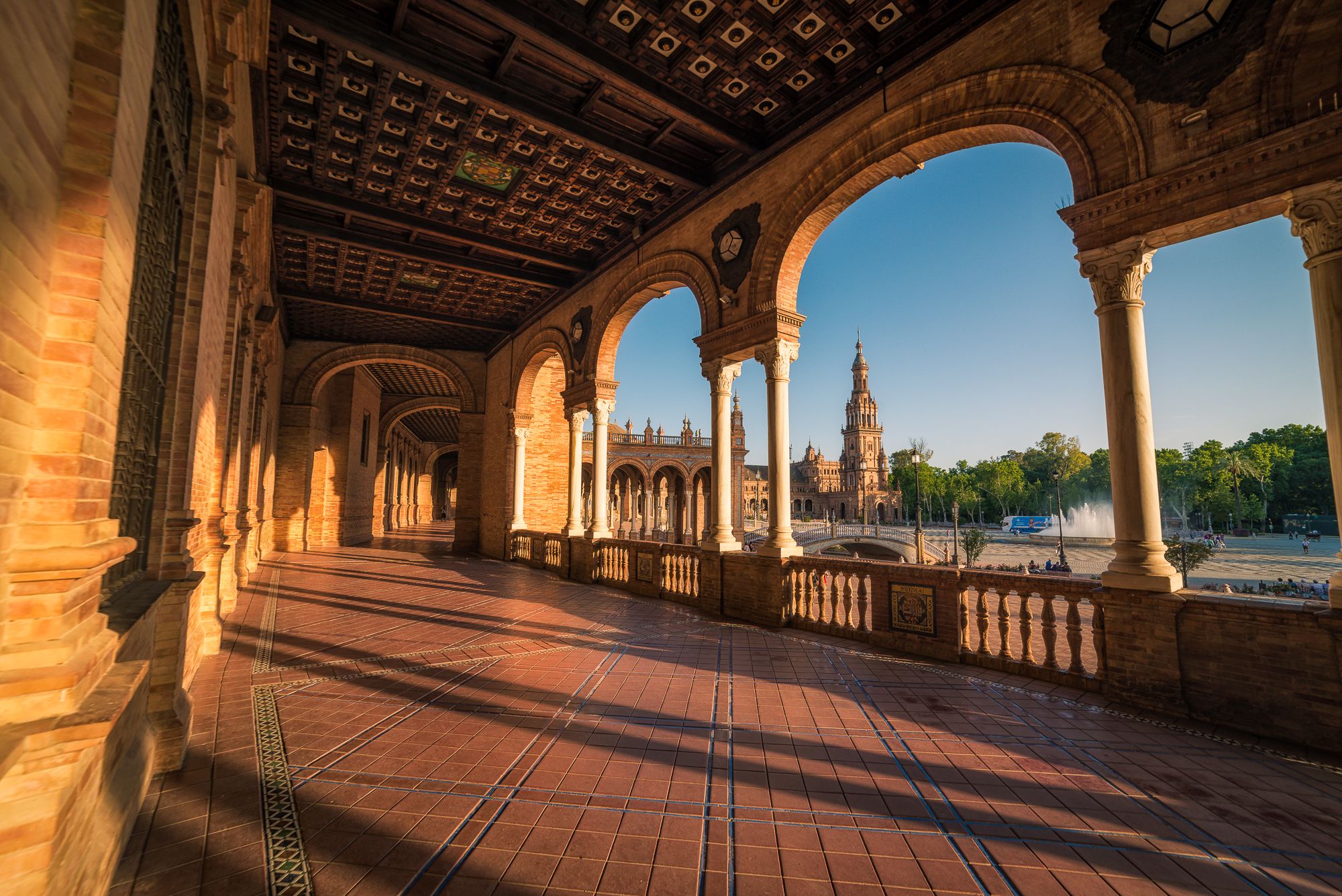 Arches in the Plaza de España, Seville, Spain