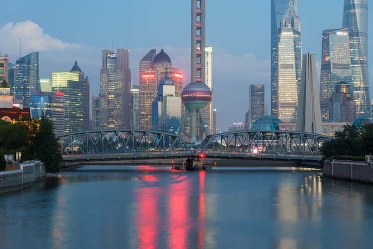 Pudong Skyline from Zhapu Bridge, Shanghai