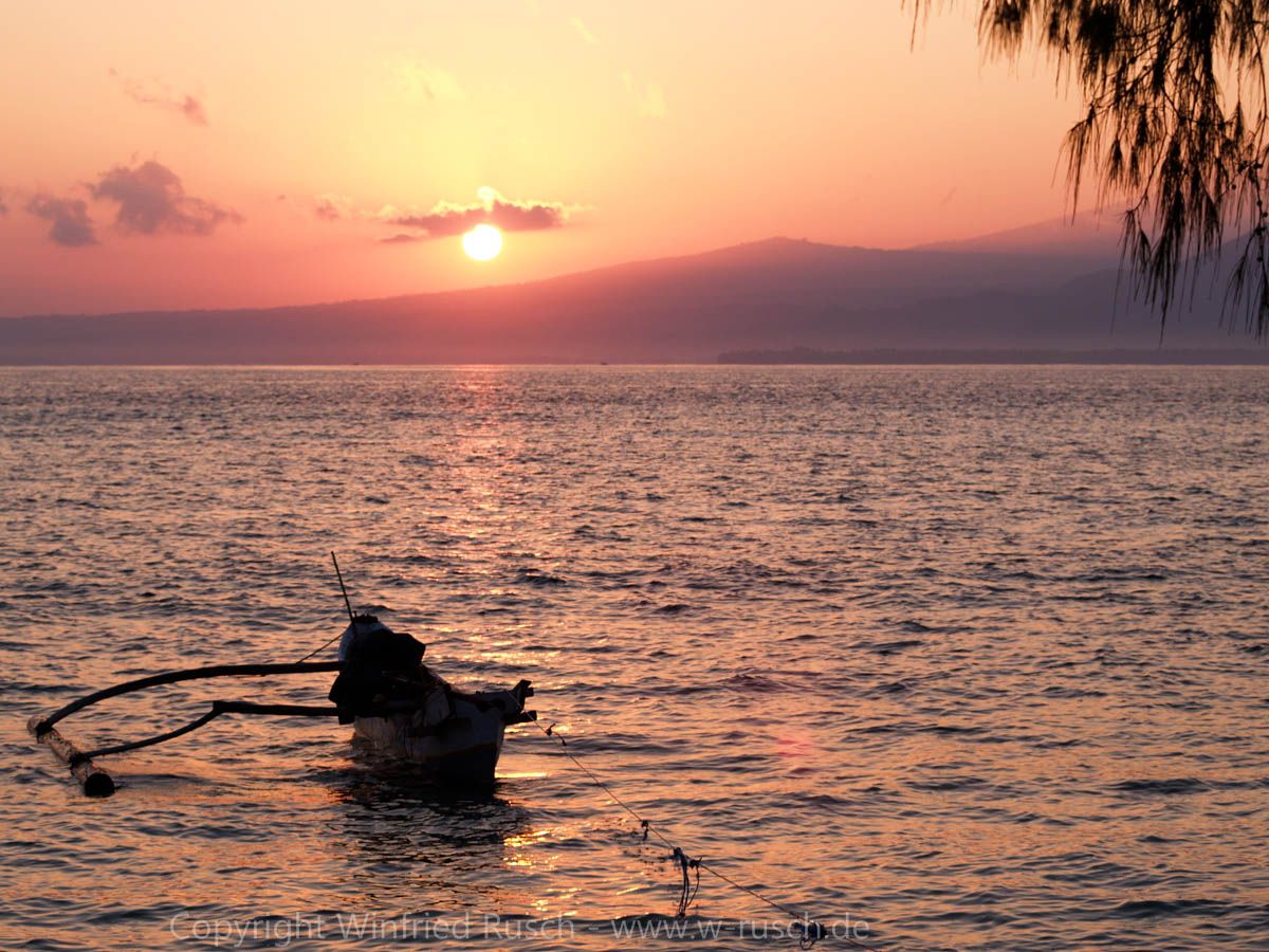 Sonnenuntergang auf Gili Air, Indonesia