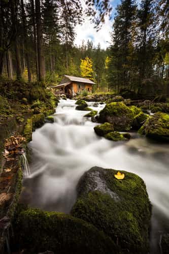 Old mill at the Schwarzbach in Golling (Austria)