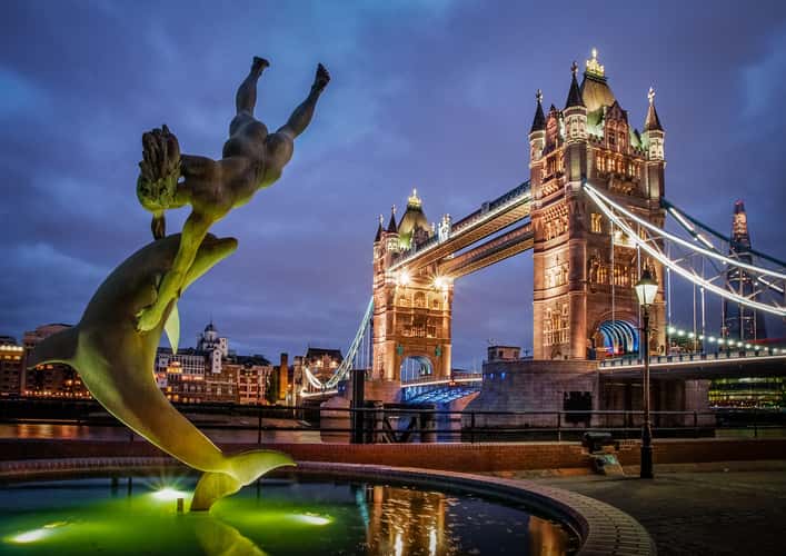 Girl & Dolphin Tower Bridge London