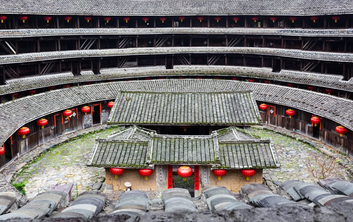Tulou Häuser in Tianluokeng, China