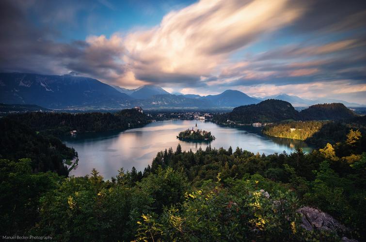 View from Ojstrica on Lake Bled
