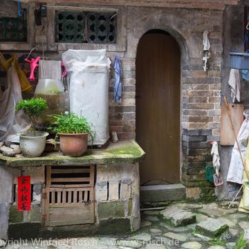 Wohnen in einem Tulou Haus, China