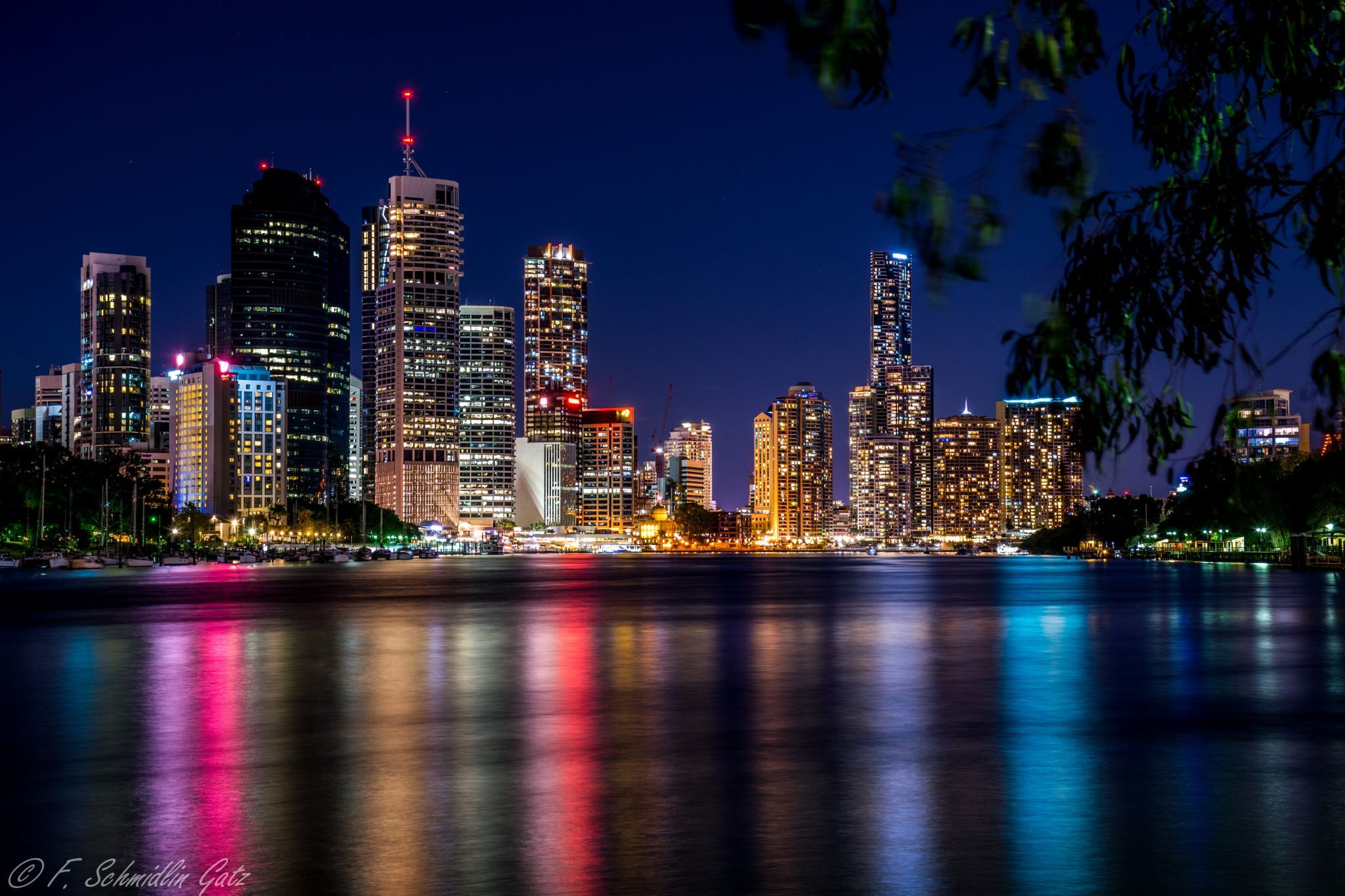 Brisbane CBD View from Kangaroo Cliffs Park, Australia