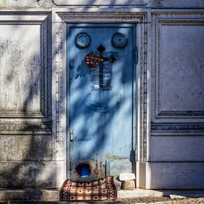 Cemitério dos Prazeres cat flap, Portugal