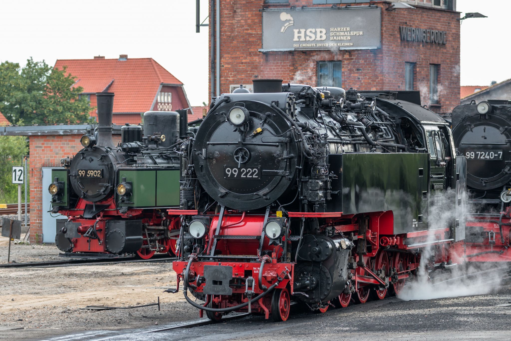 Depot of the Harzer Schmalspurbahnen, Wernigerode, Harz, Germany