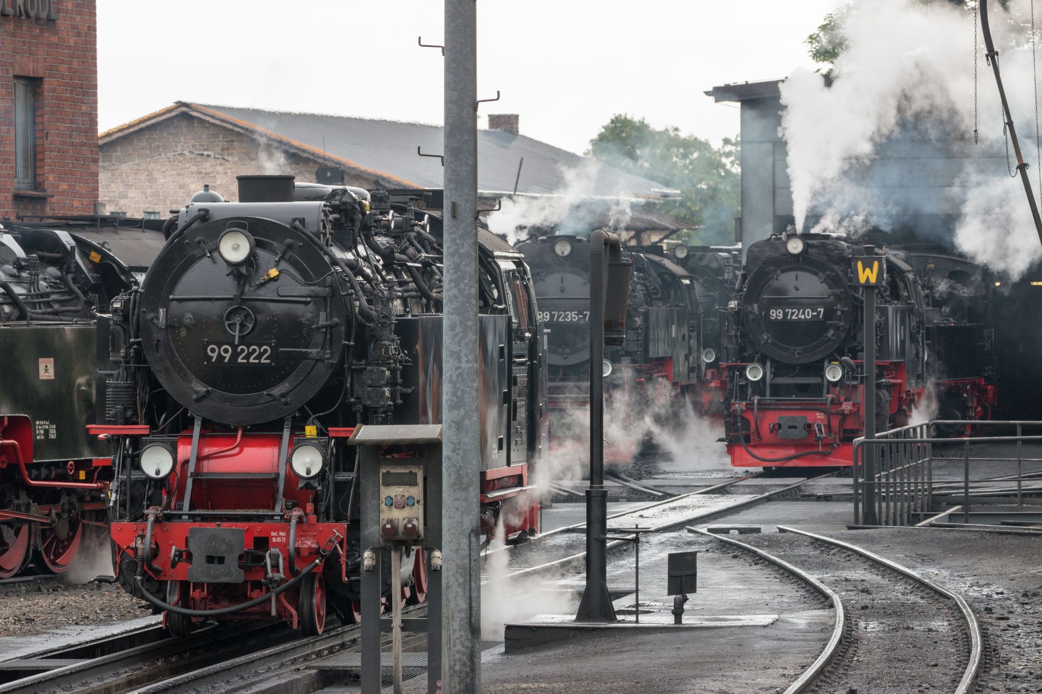 Depot of the Harzer Schmalspurbahnen, Wernigerode, Harz, Germany