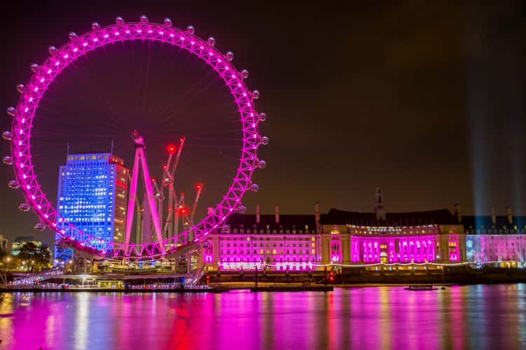 London Eye from Victoria Embankment, London