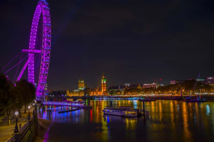 London Eye from Golden Jubilee Bridges