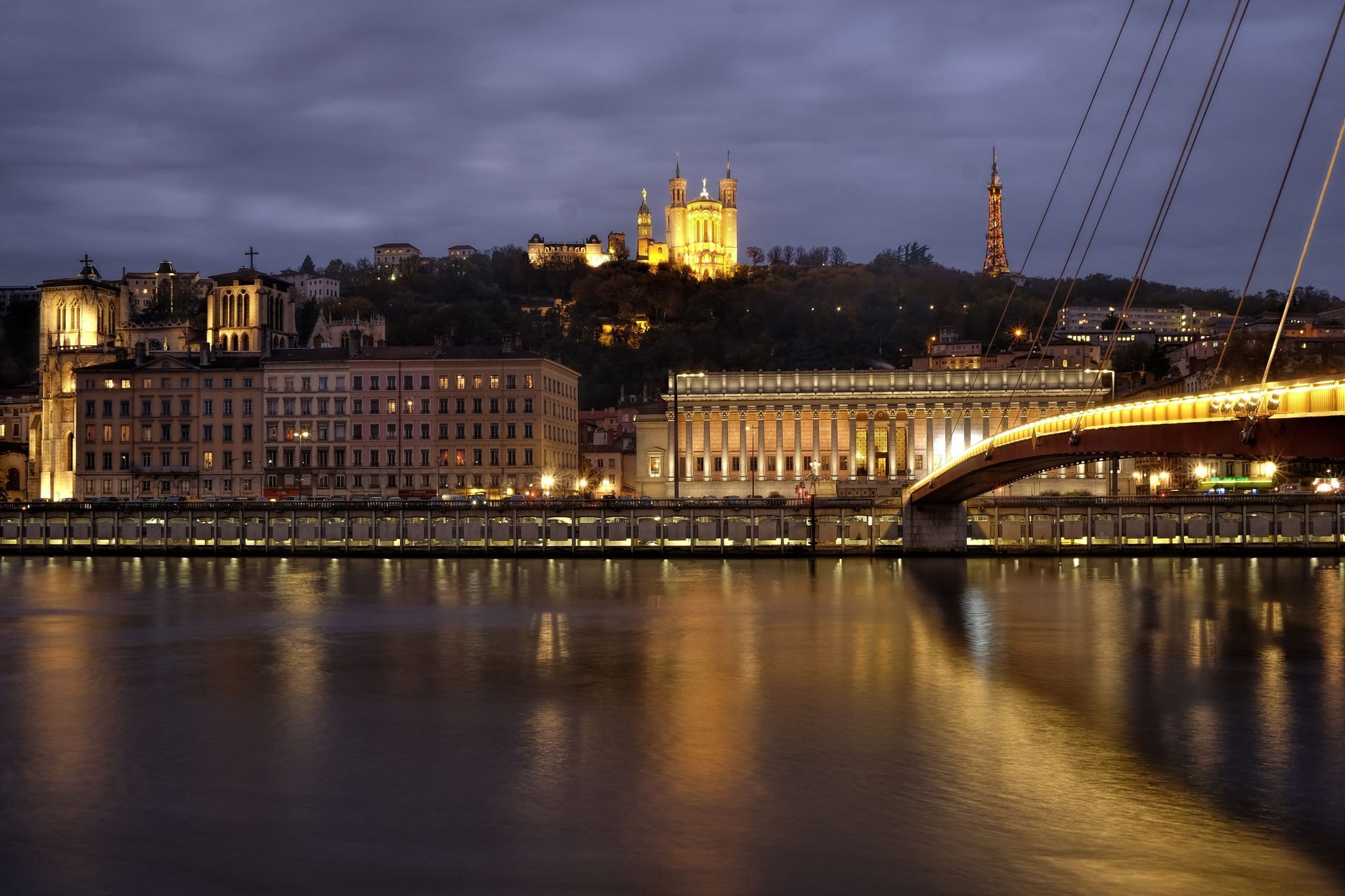 Lyon, from Saône bank, France