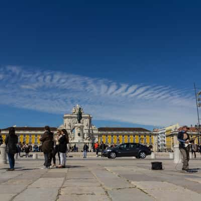 Praça do Comércio as seen from Cais das Colunas, Portugal