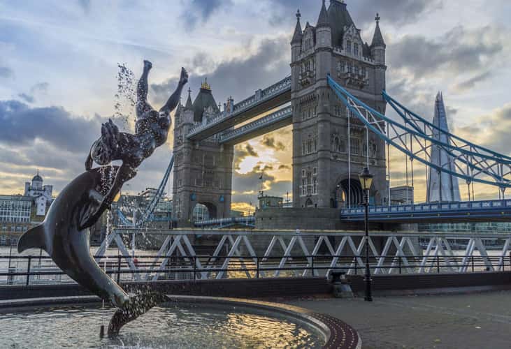 Girl & Dolphin Tower Bridge London