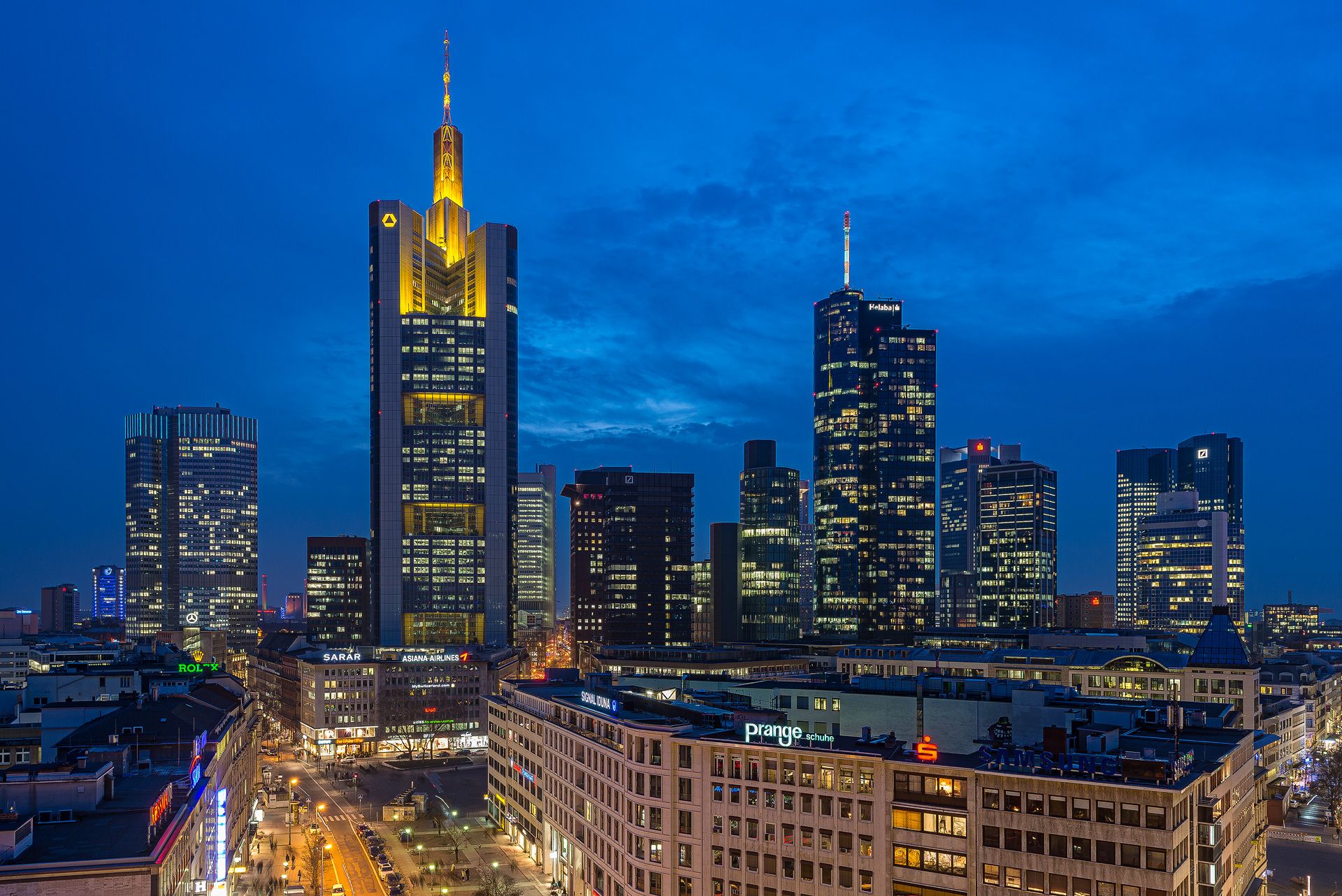 View from the Katharinenkirche, Frankfurt am Main, Germany