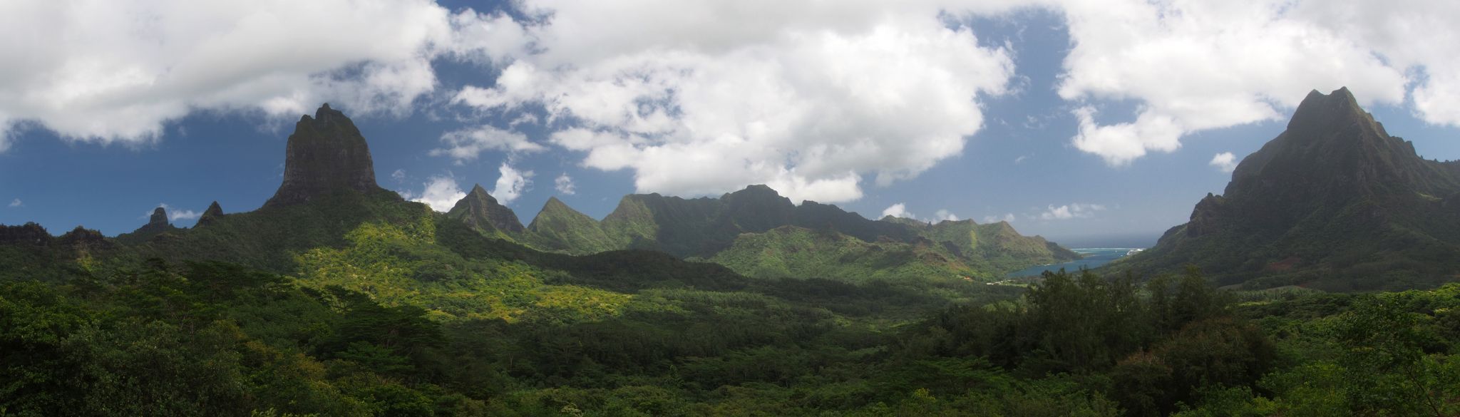 view of Moorea Bay from cruise-ship, French Polynesia