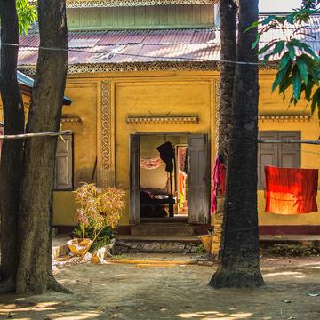 Wohnraum eines Mönchs in Mandalay, Myanmar