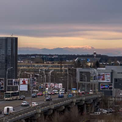 Bucegi mountains seen from Bucharest, Romania