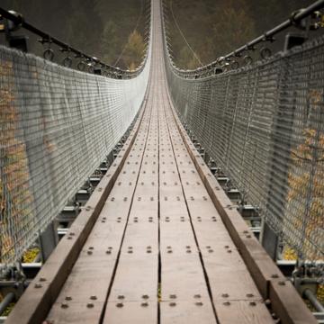 On the rope bridge, Germany