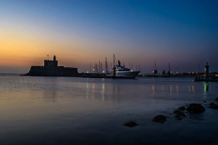 Rhodes city harbor