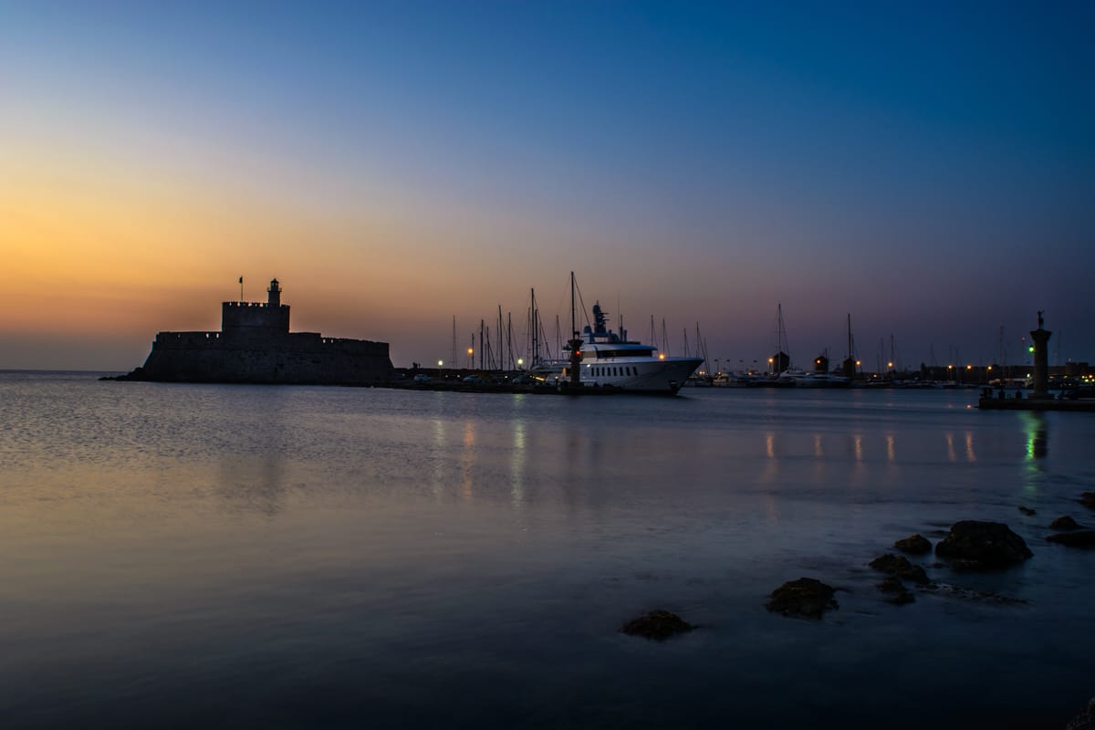Rhodes city harbor, Greece