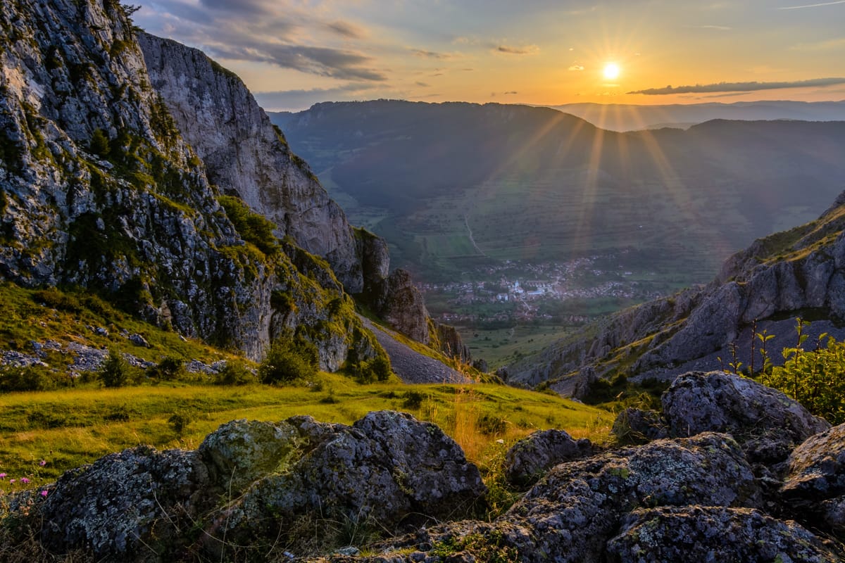 Sunset on the mountain, Romania