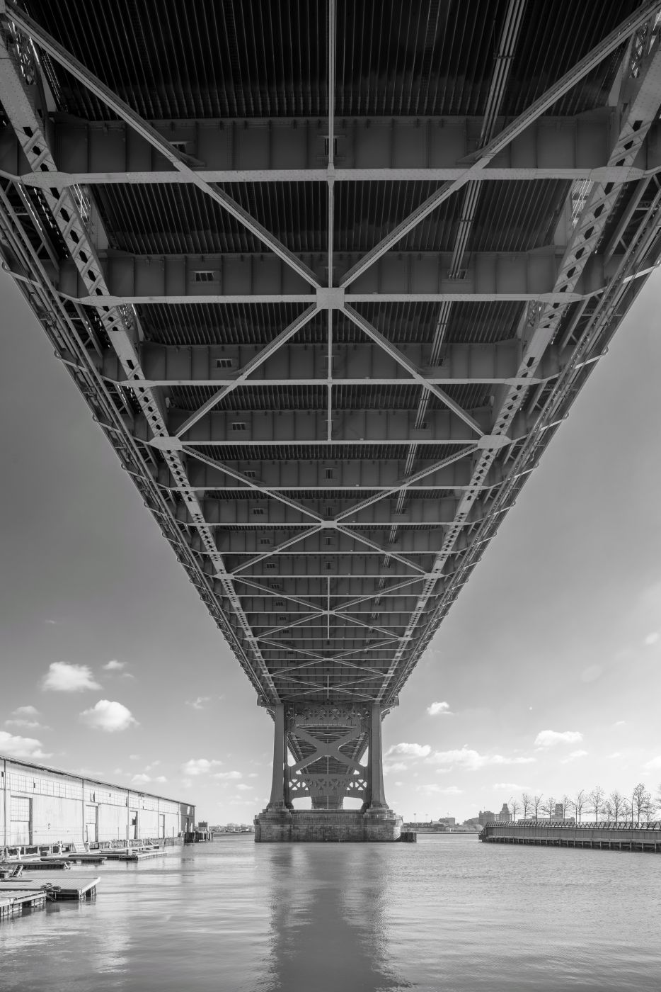 Under the Ben Franklin Bridge.  Philadelphia, PA, USA
