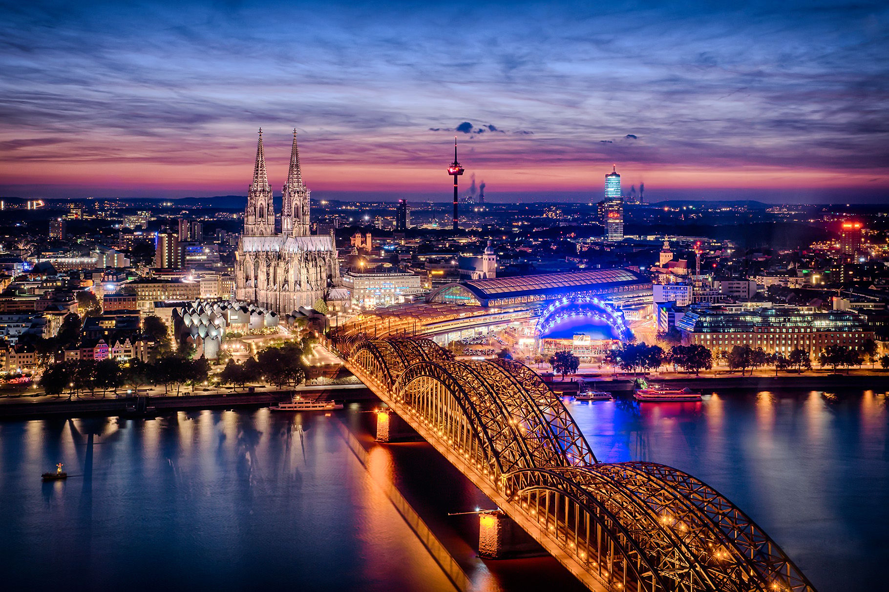 View from Triangle Tower in Cologne, Germany