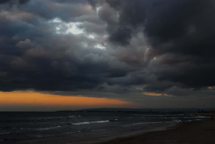 Winter evening in the Bay of Haifa (Kiryat Haim)