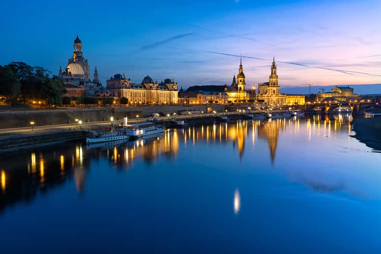 View over Dresden from Carolabrücke