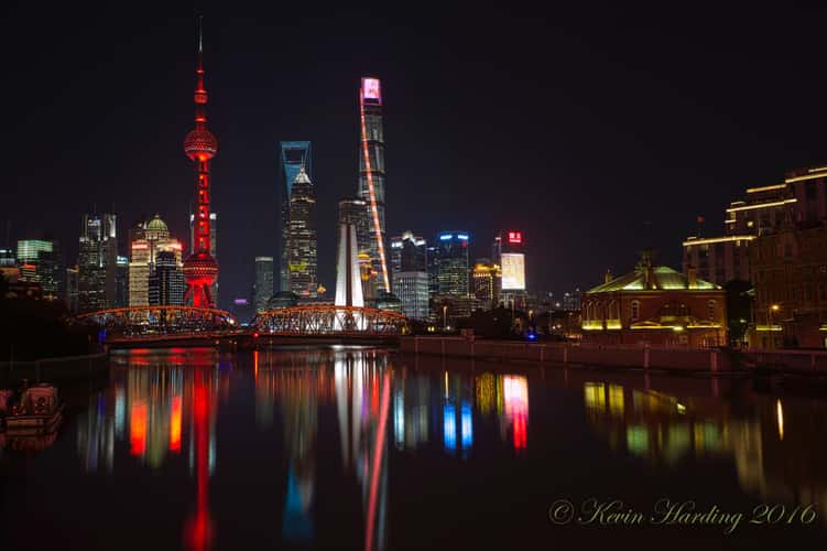 Pudong Skyline from Zhapu Bridge, Shanghai