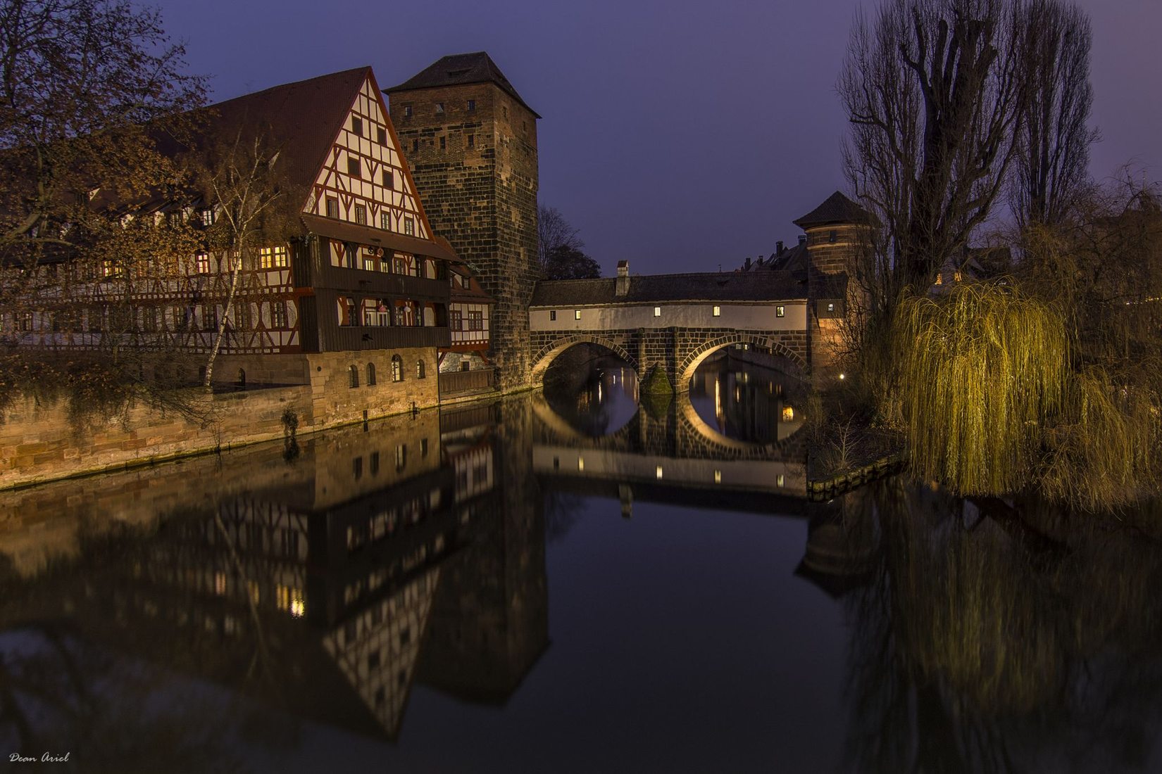 Old town and Henkersbrücke, Nuremberg, Germany