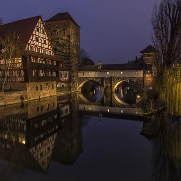 Old town and Henkersbrücke, Nuremberg, Germany