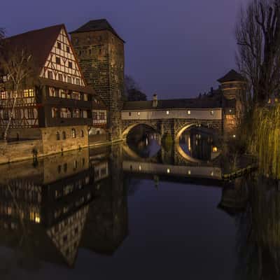 Old town and Henkersbrücke, Nuremberg, Germany
