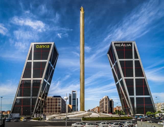 Puerta de Europa from Plaza de Castilla, Madrid