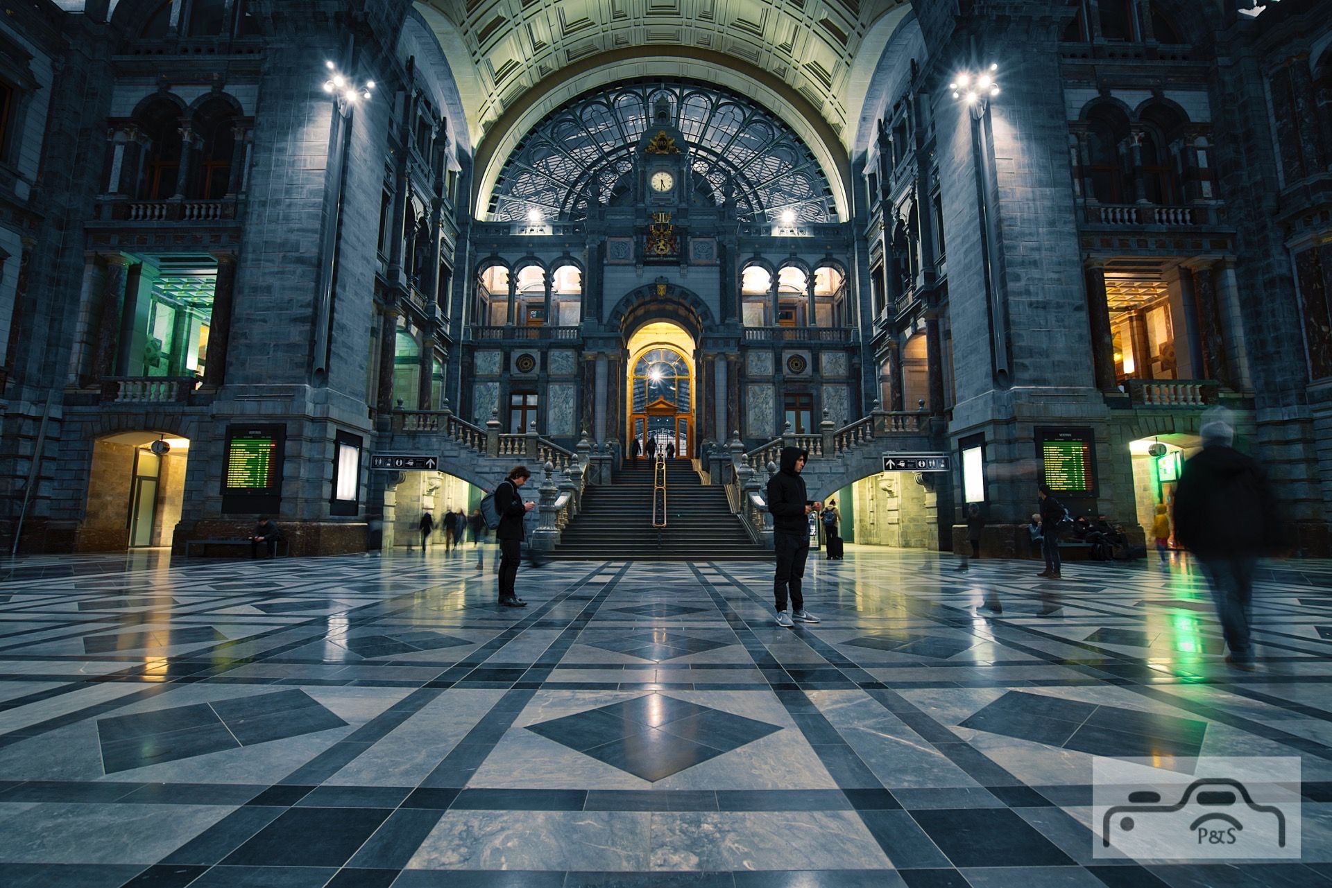 Entrance hall from the Central Station of Antwerp, Belgium