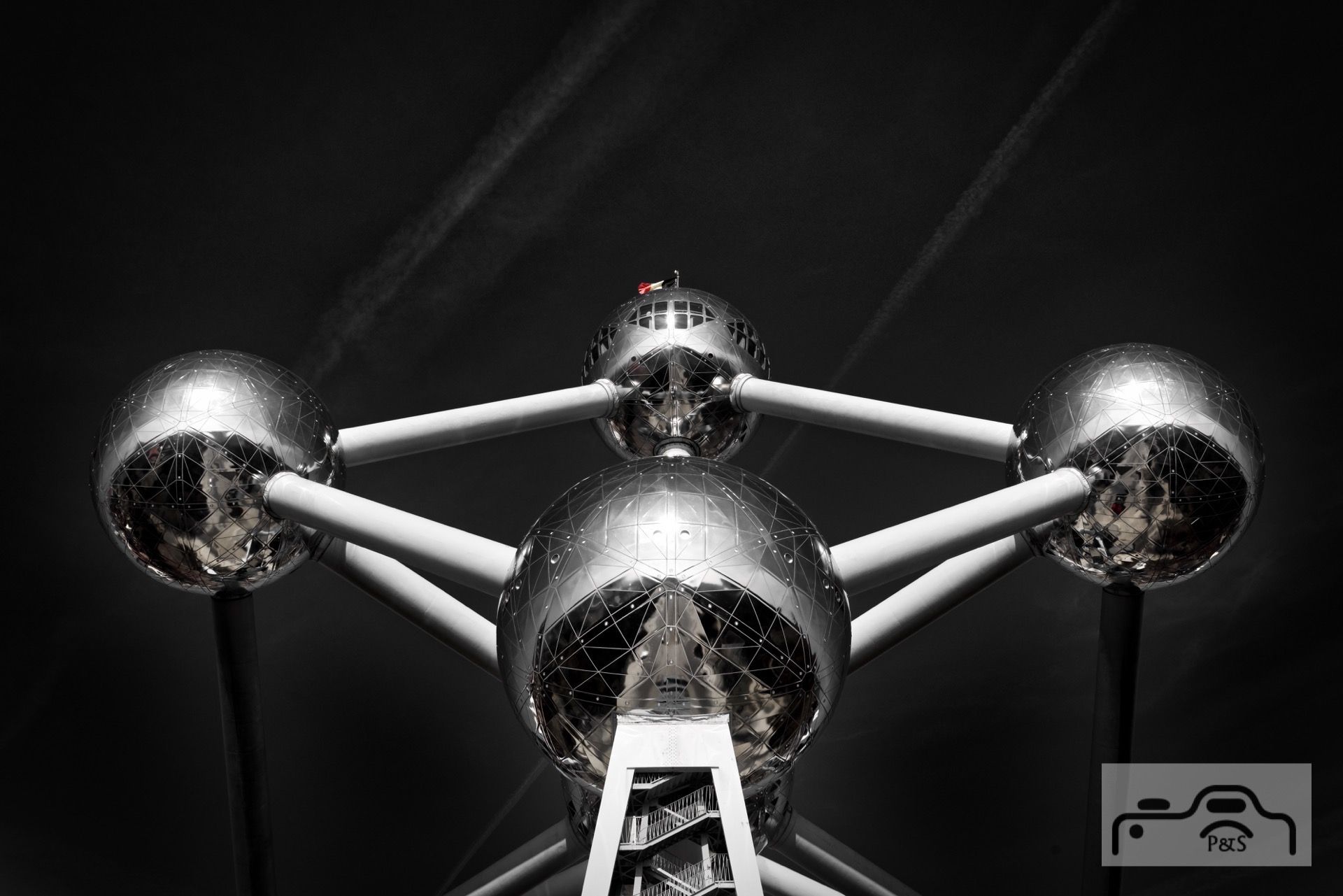 Close-up of Atomium, Brussels, Belgium