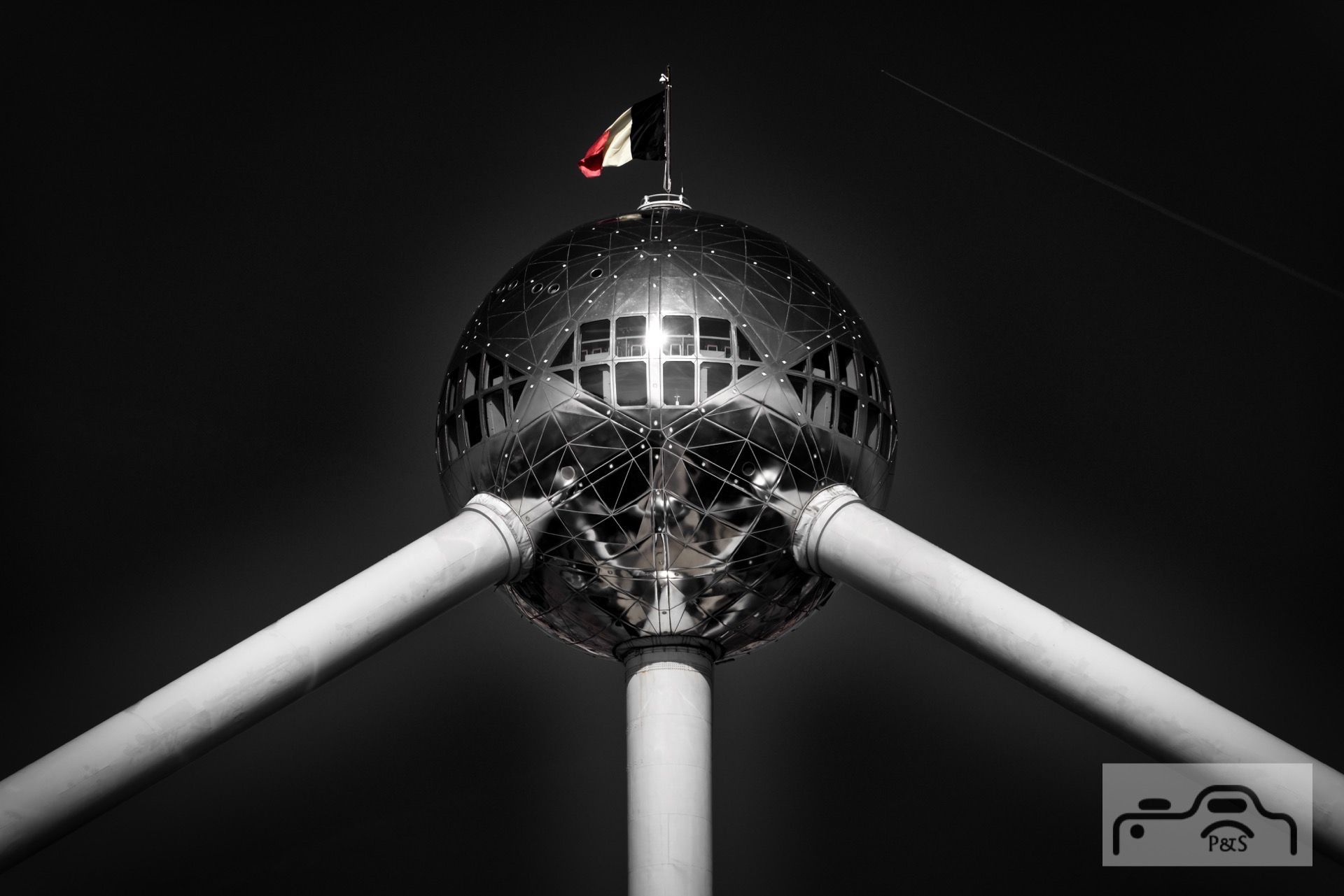 Close-up of Atomium, Brussels, Belgium