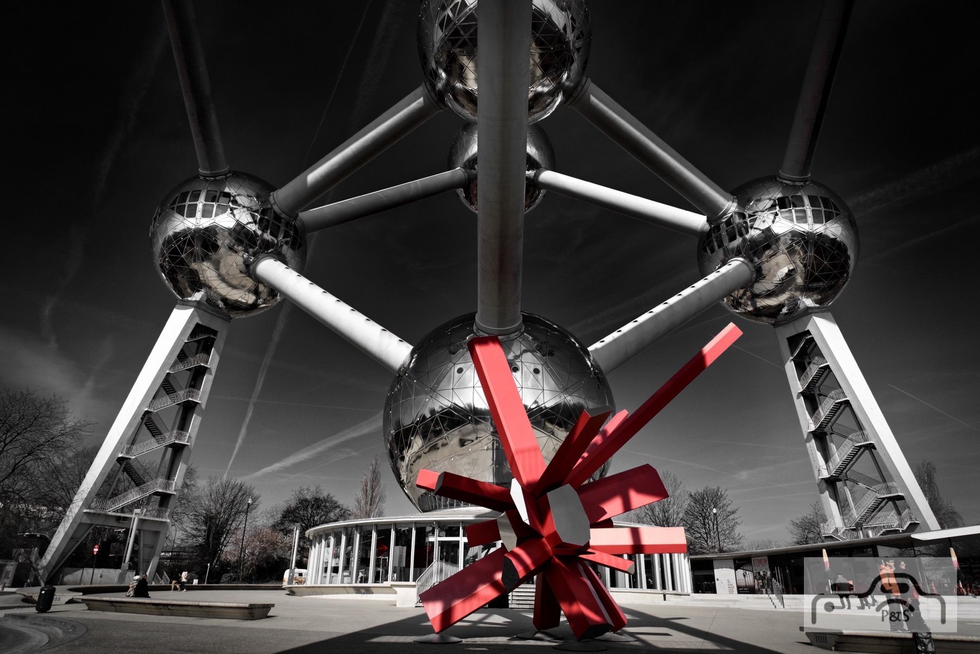 Close-up of Atomium, Brussels, Belgium