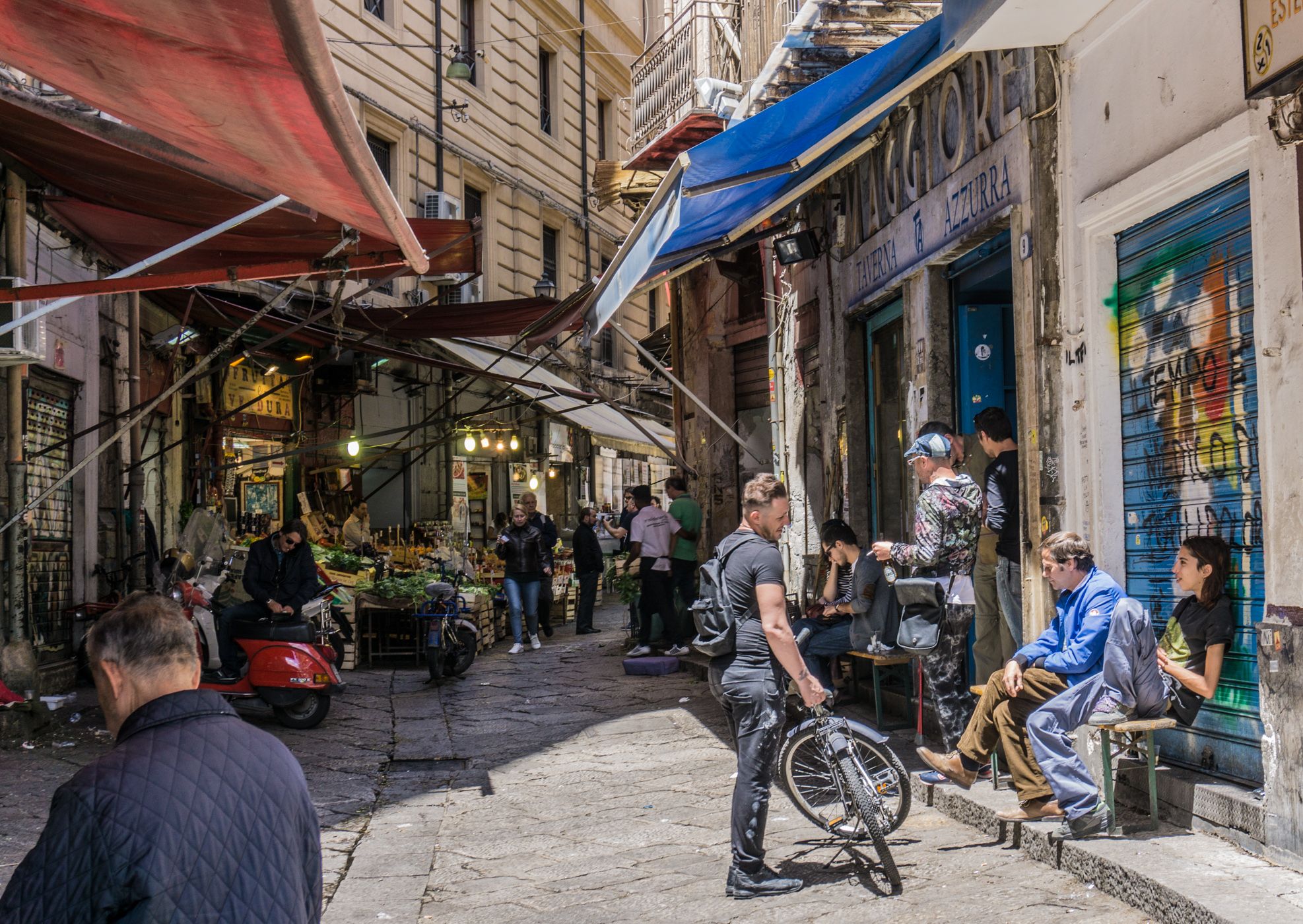Ballarò street market in Palermo, Italy