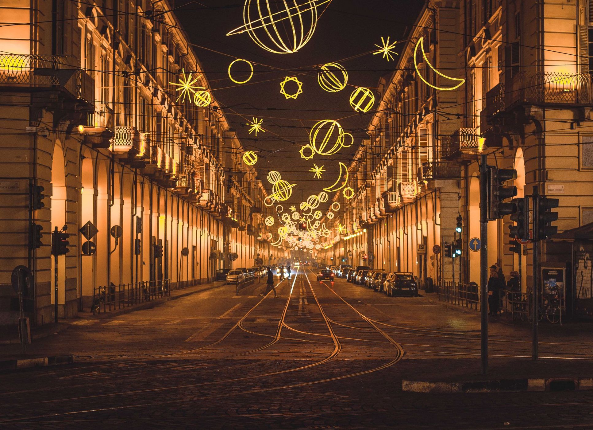 Christmas decorations 2016, Via Pò, Italy