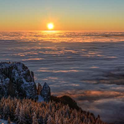 Sea of fog at Ceahlau, Romania