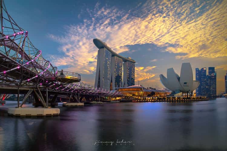 Marina Bay Sands with Helix Bridge
