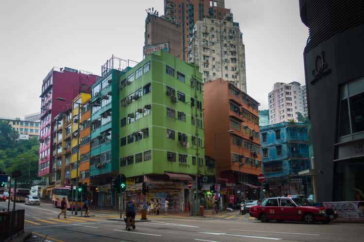 Blue House, and other colorful buildings