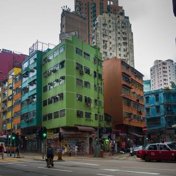 Blue House, and other colorful buildings, Hong Kong