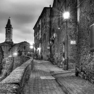 Cattedrale di Santa Maria Assunta at night; Pienza, Italy